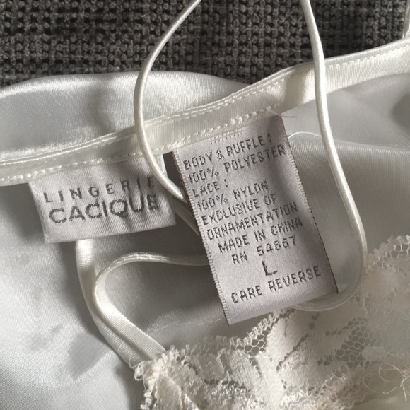 Vintage silky Cream Camisole Cacique L chiffon - Picture 9 of 9